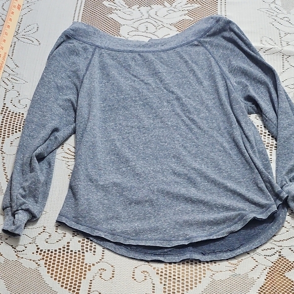 Wishlist Heathered Off-Shoulder Gray Sweatshirt - Picture 1 of 6